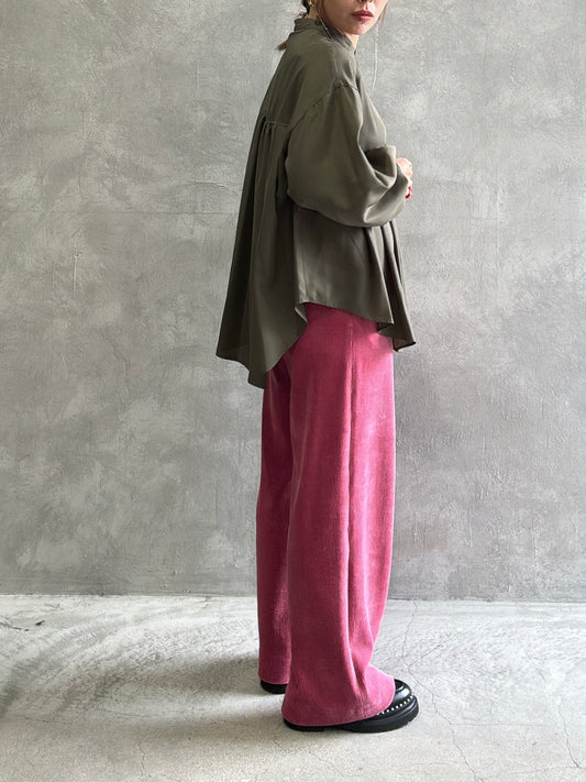 コーデュロイジャージーセミワイドパンツ/trois