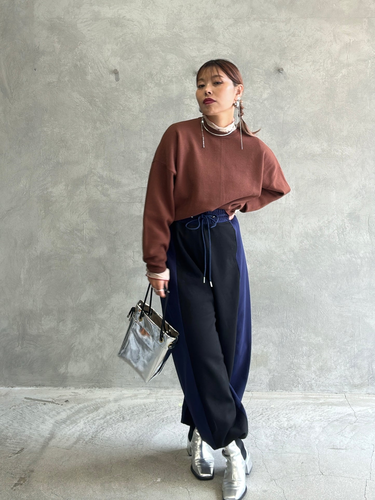 ショート丈ドルマンライクプルオーバーニット/LE MÉLANGE