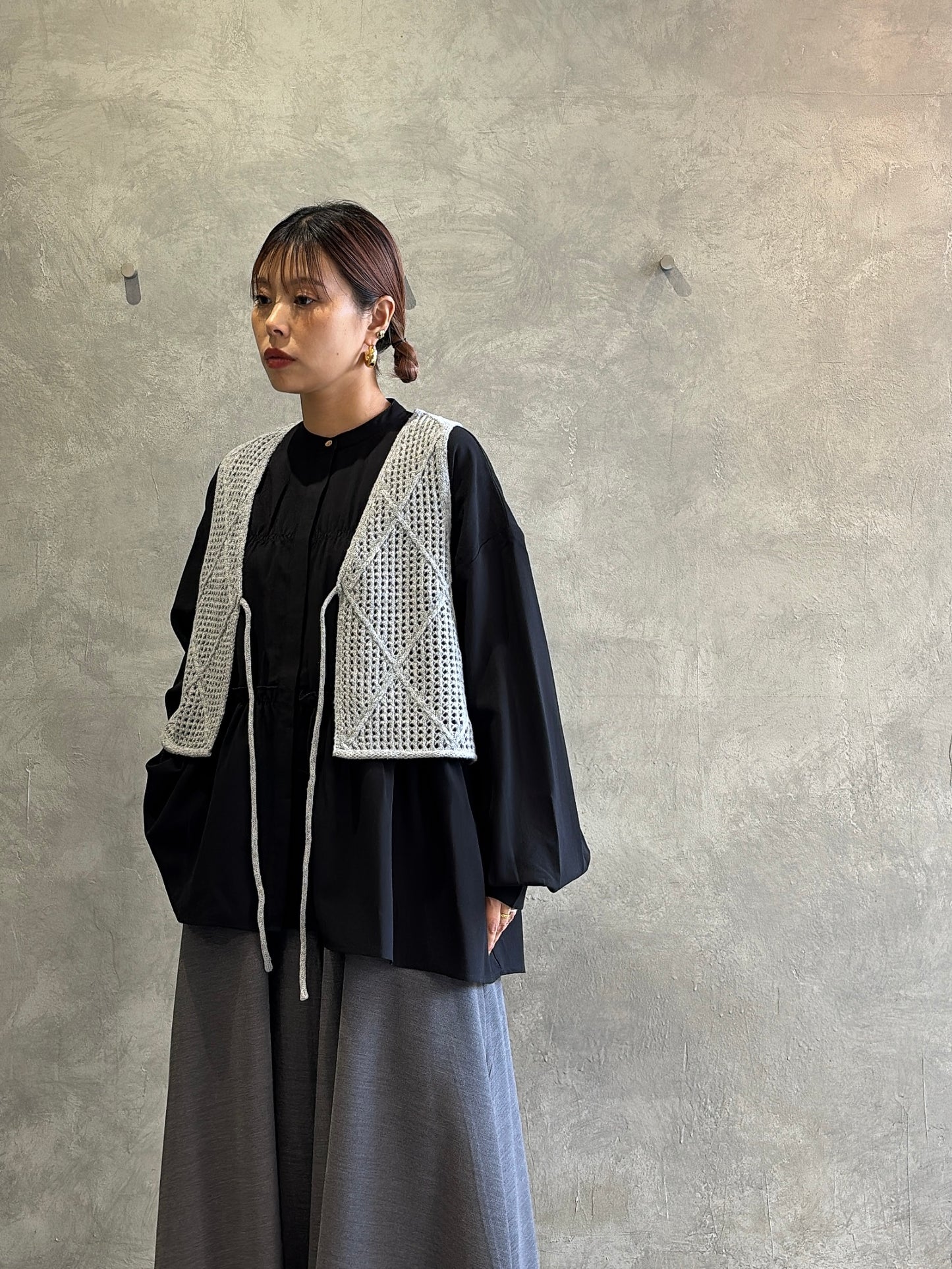 透かしアーガイルニットベスト/CYAN tokyo