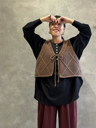 透かしアーガイルニットベスト/CYAN tokyo