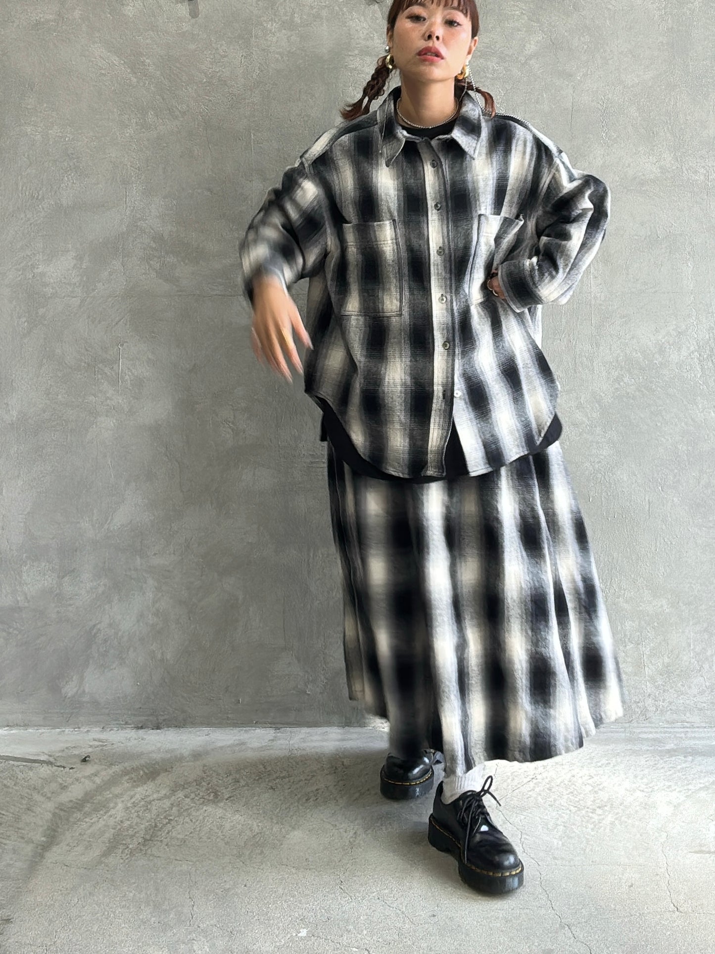 チェックシャツ/Dignite collier