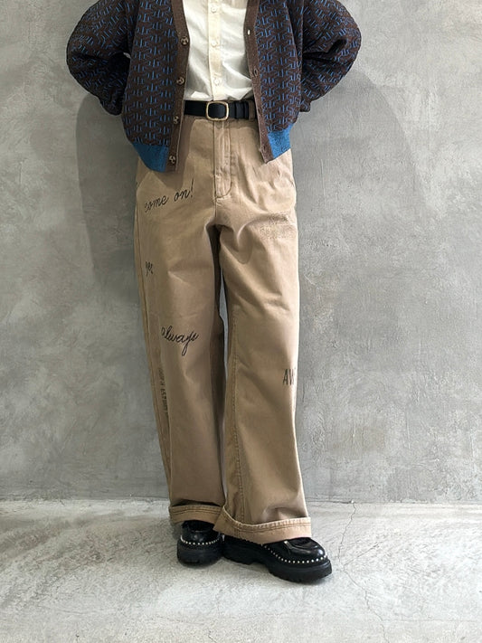 【再入荷】プリントコットンツイルパンツ/LE MÉLANGE