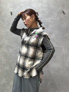 クラッシュツイードVネックベスト/the Nines