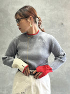 【再入荷】3カラー配色リブニット/LHELBIE