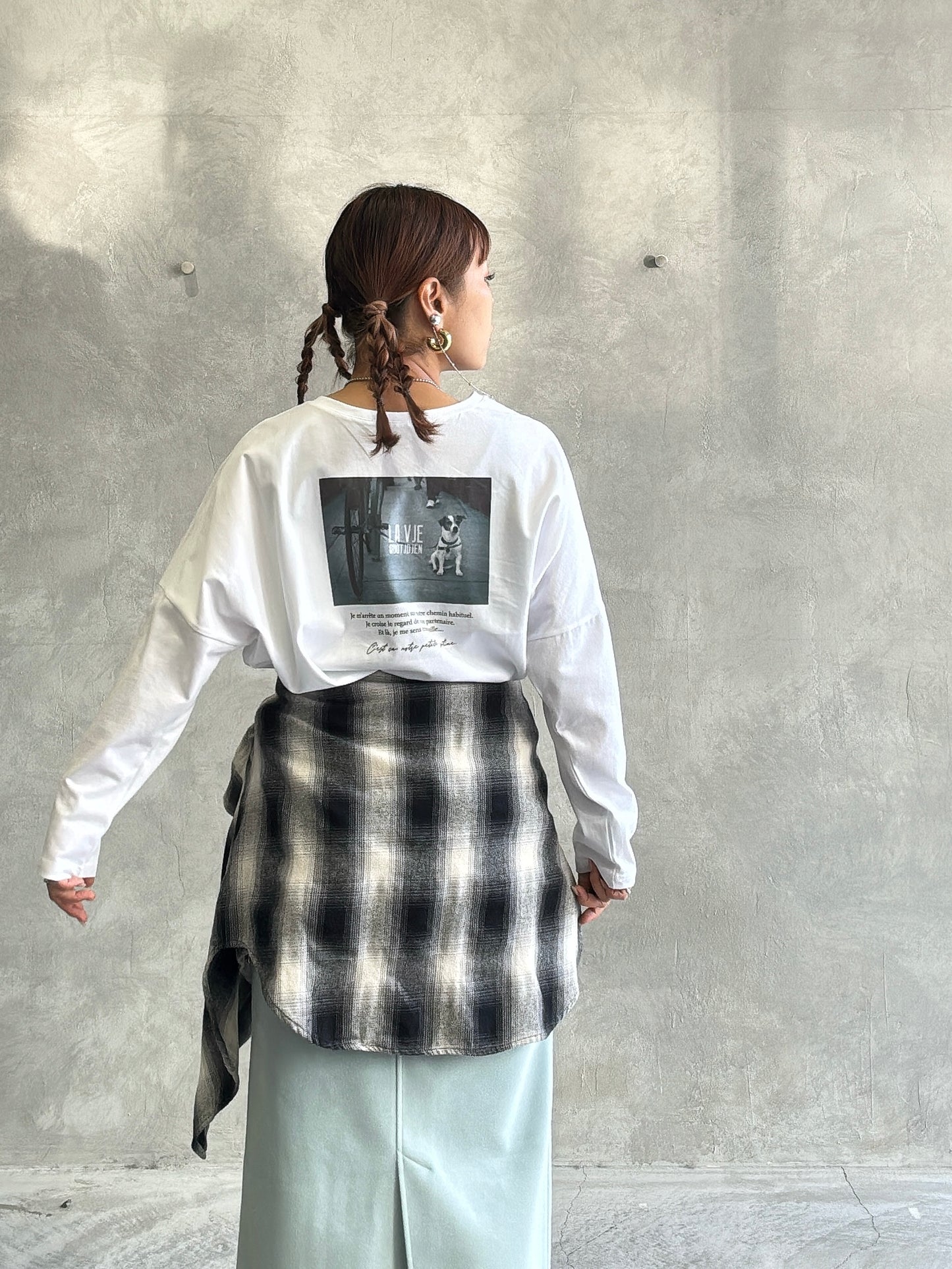 【再入荷】2way(DOG & LOGO)プリントカットソー/Dignite collier