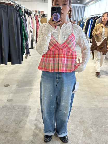 受付終了【予約販売】ストライプ柄・チェック柄キャミソール／8613210／LE MÉLANGE