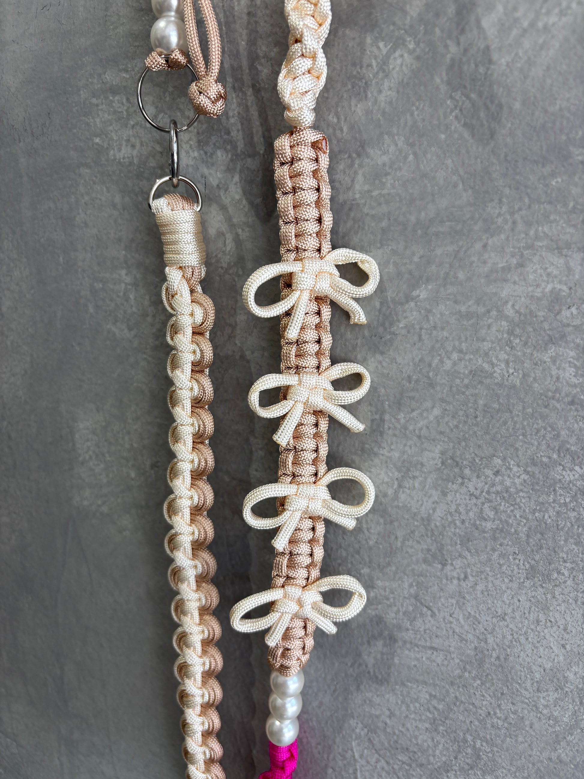 ⭐︎コラボ【予約販売】3wayパラコードショルダー／リボンパール／受注生産