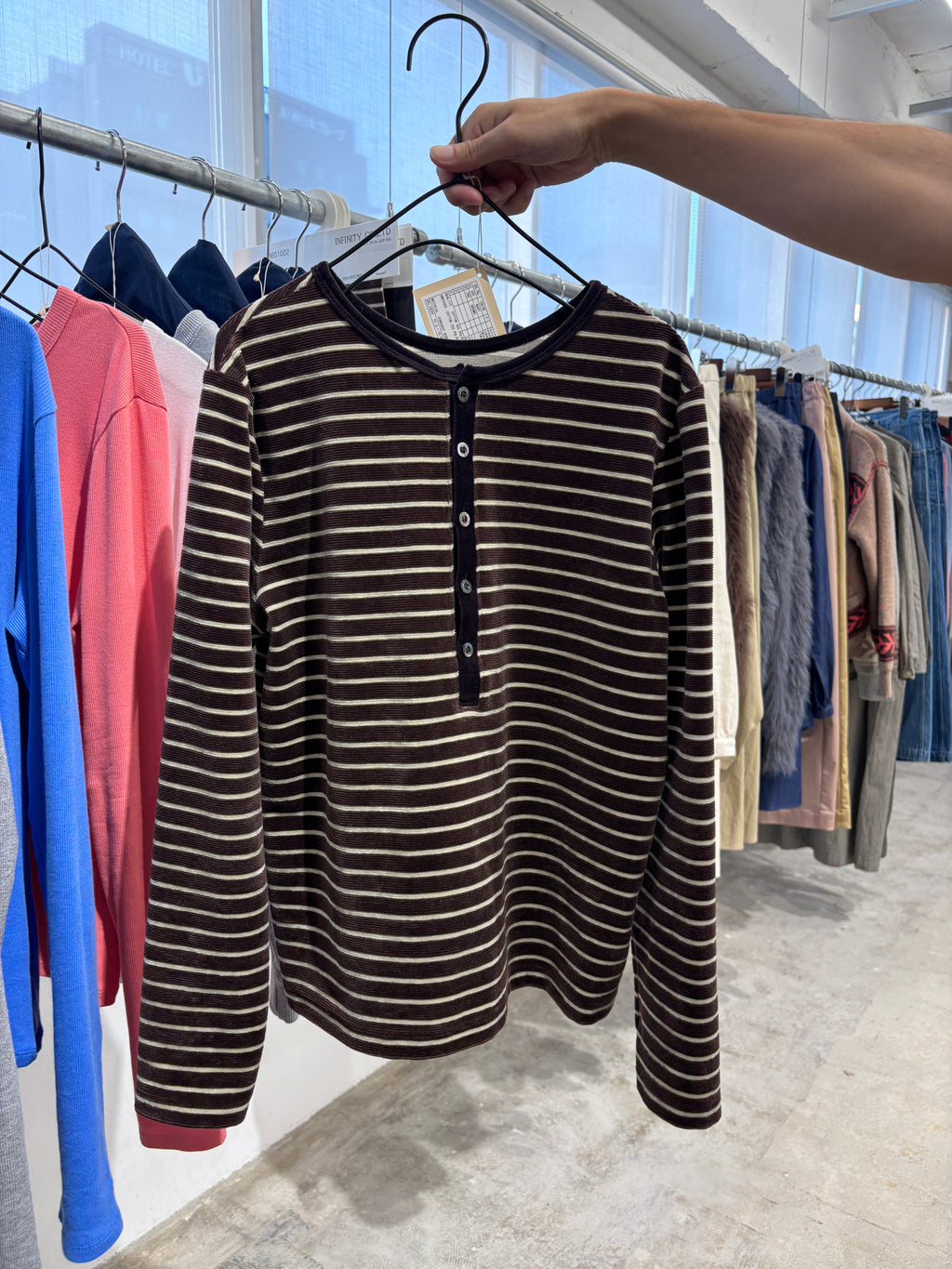 受付終了【予約⚡︎販売】2WAYコーデュロイボーダーヘンリーネックロンT／8651002／LE MÉLANGE／2026 AW #2