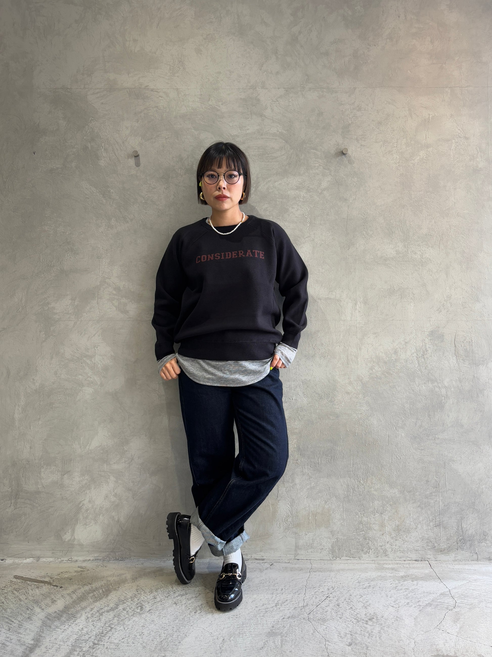 ジャガードロゴニット／ANNA KERRY