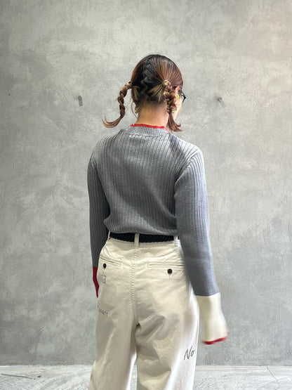 【再入荷】3カラー配色リブニット／LHELBIE