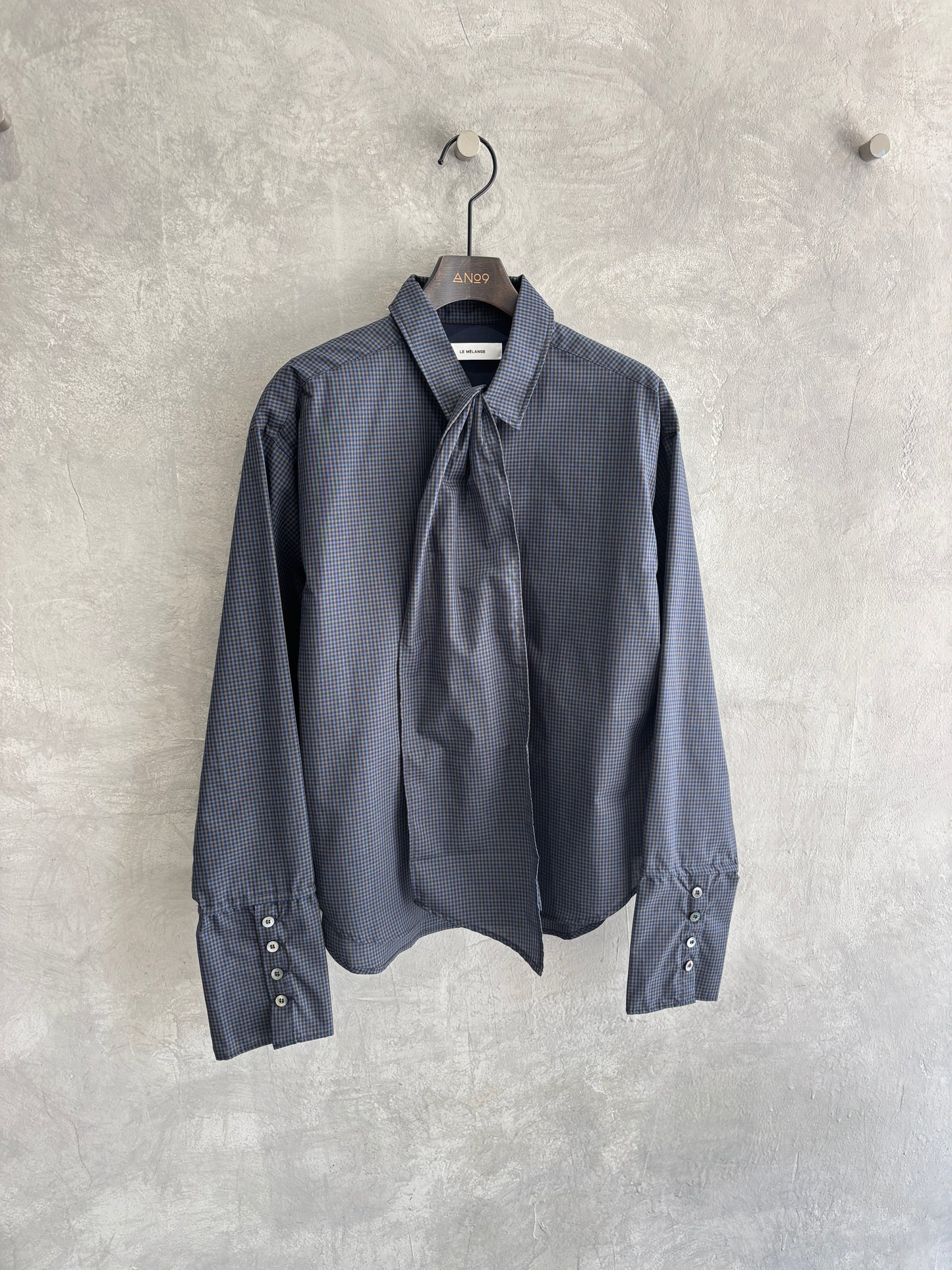 タイ付きチェックシャツ／LE MÉLANGE