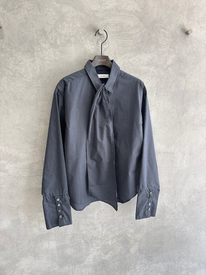 タイ付きチェックシャツ／LE MÉLANGE