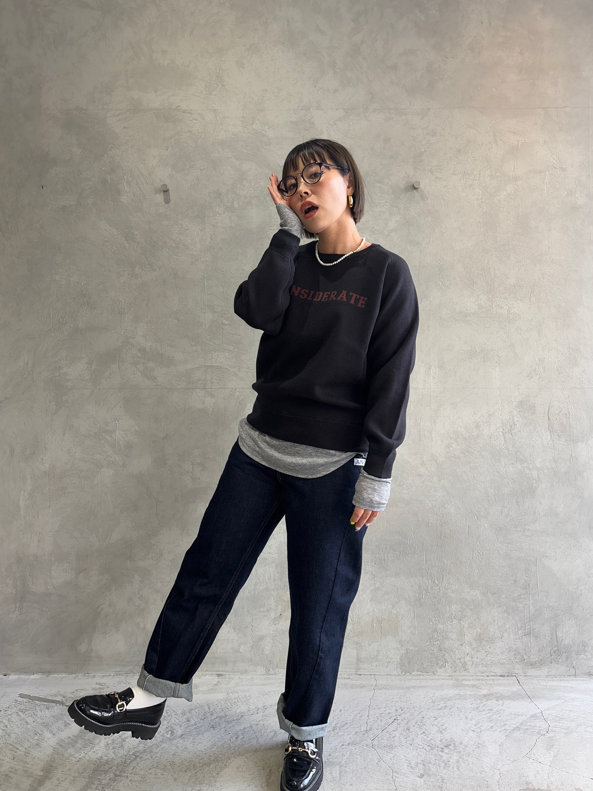 ジャガードロゴニット／ANNA KERRY