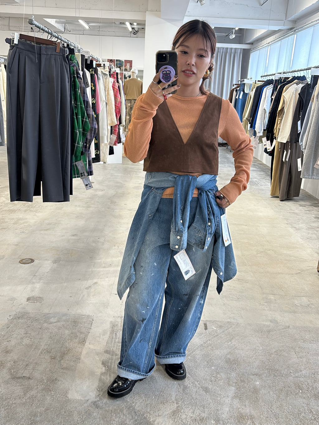 受付終了【予約販売】ECOスウェードベスチェ／8613701／LE MÉLANGE