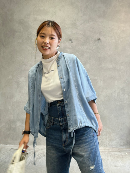 シアーデニムポンチョブラウス／CYNICAL