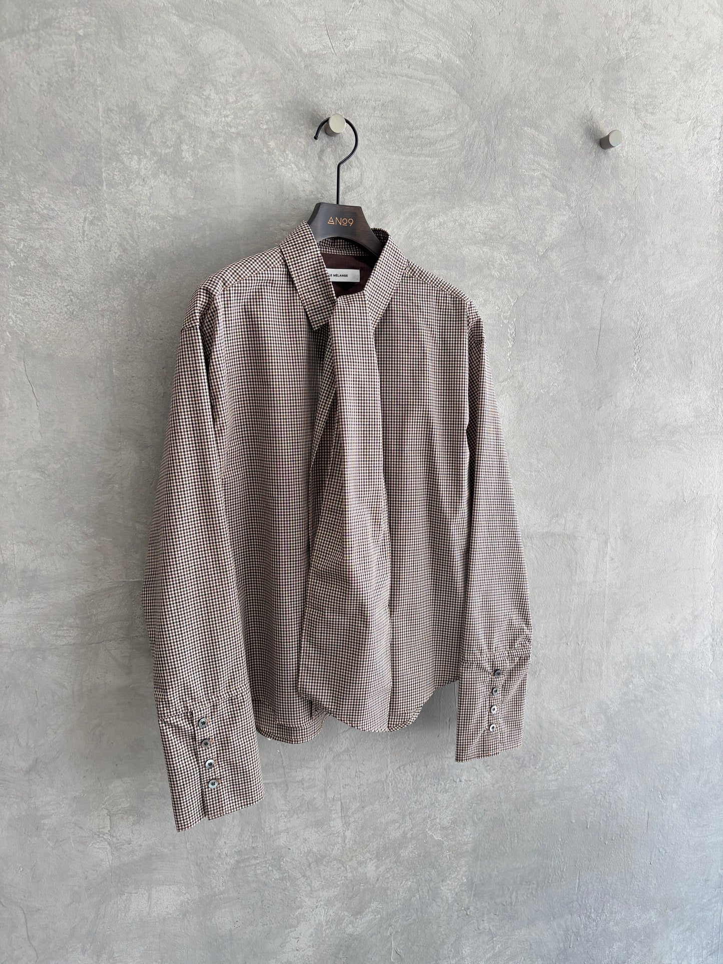 タイ付きチェックシャツ／LE MÉLANGE