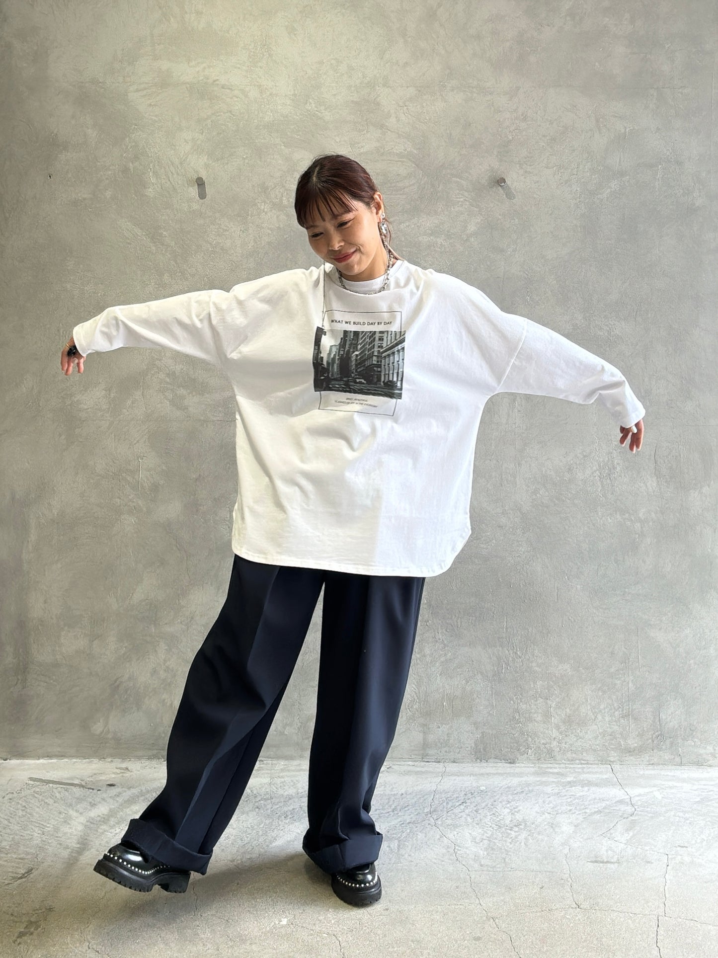 2way（ビル＆ロゴ）プリントカットソー／Dignite collier