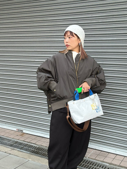 ナイロンツイルポンチョライクMA-1／trois