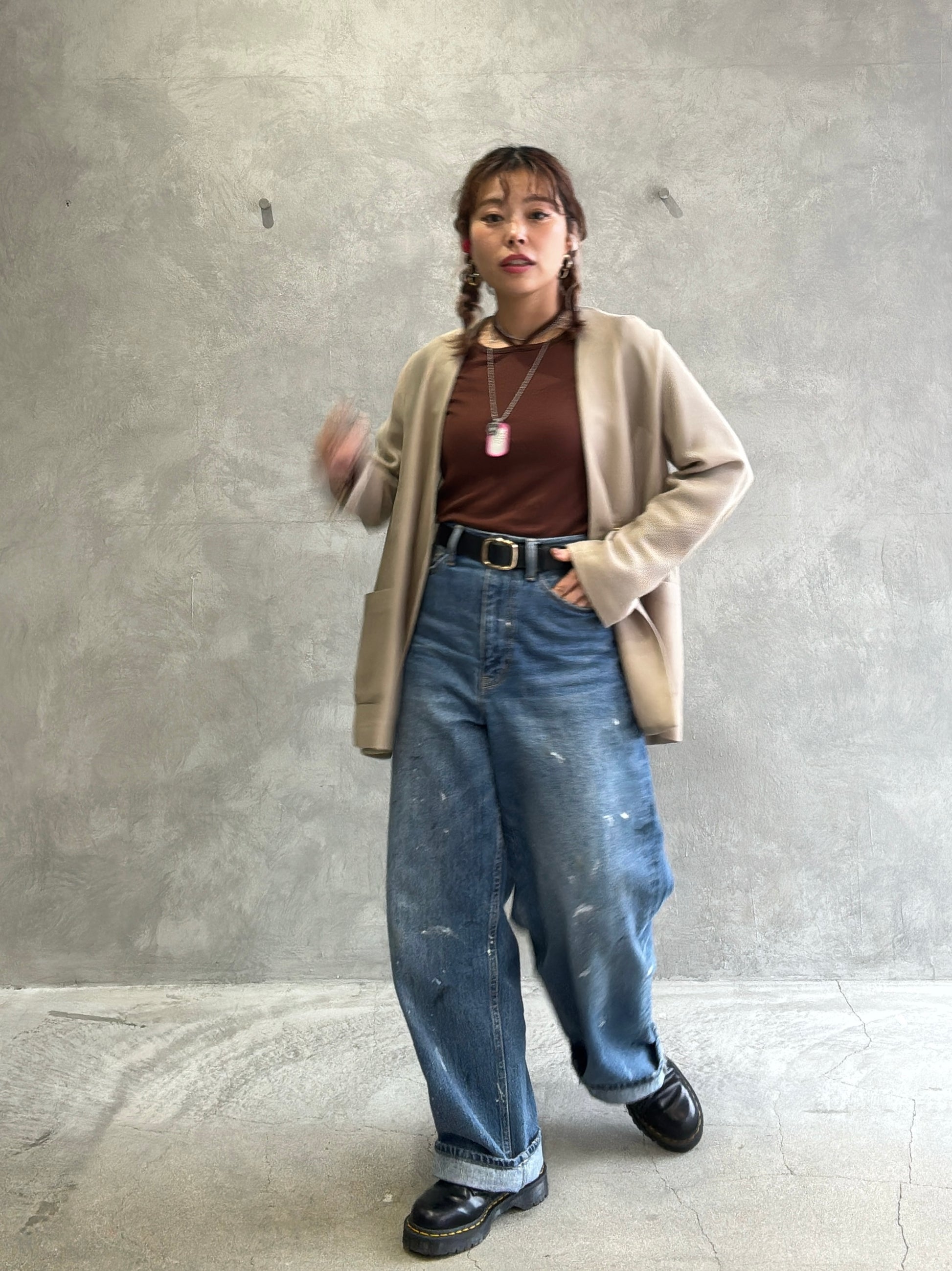 メッシュノーカラージャケット／Dignite collier