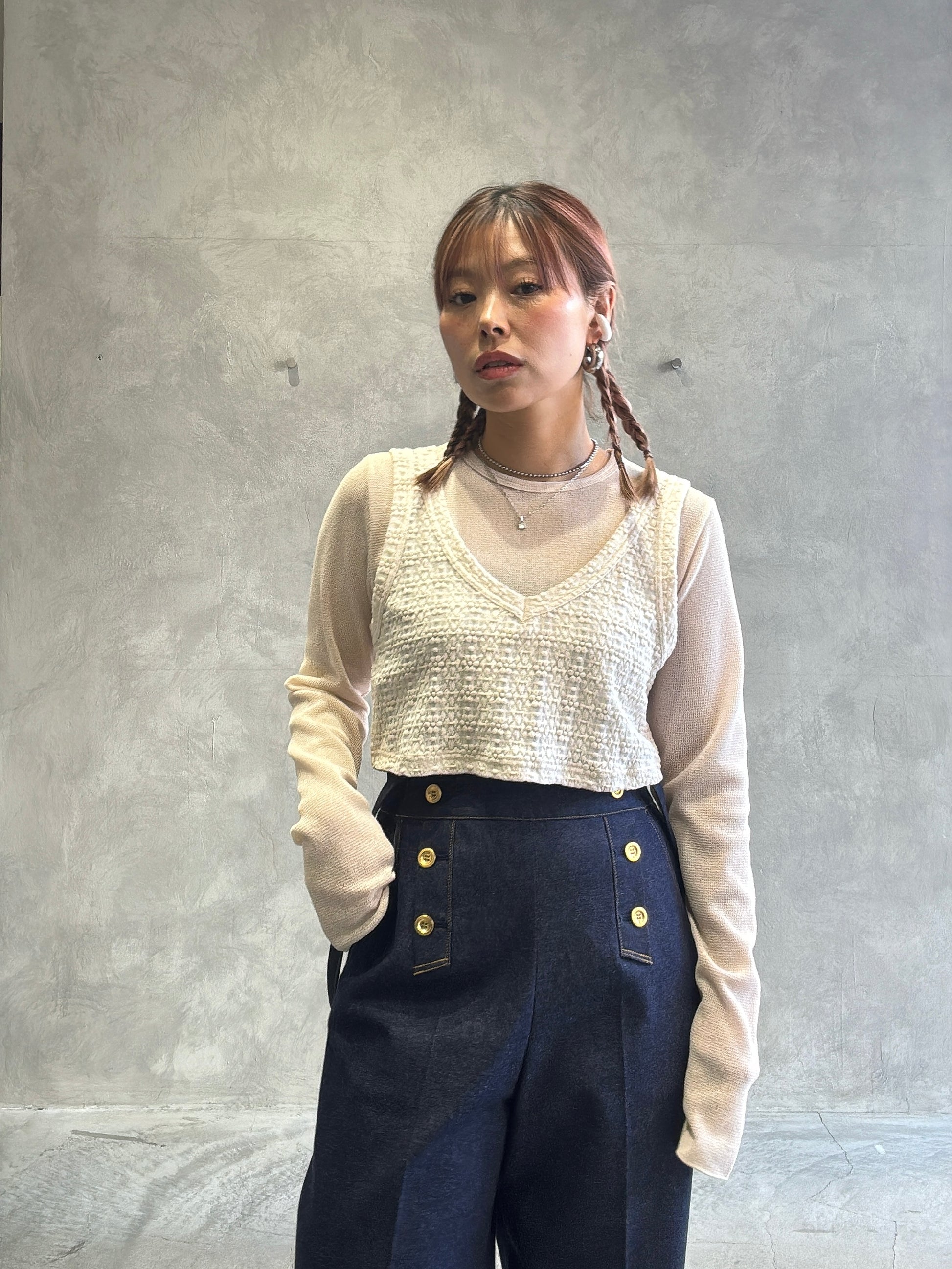 ショート丈キャミソール／8611001／LE MÉLANGE