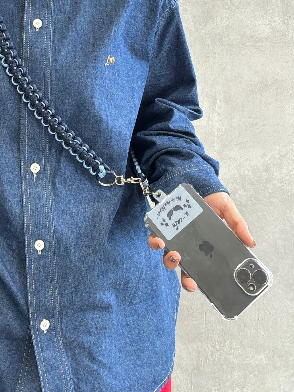 ⭐︎コラボ【予約販売】Denim・デニムカラー／2wayパラコードスマホショルダー／ネオホイップウェーブ／受注生産