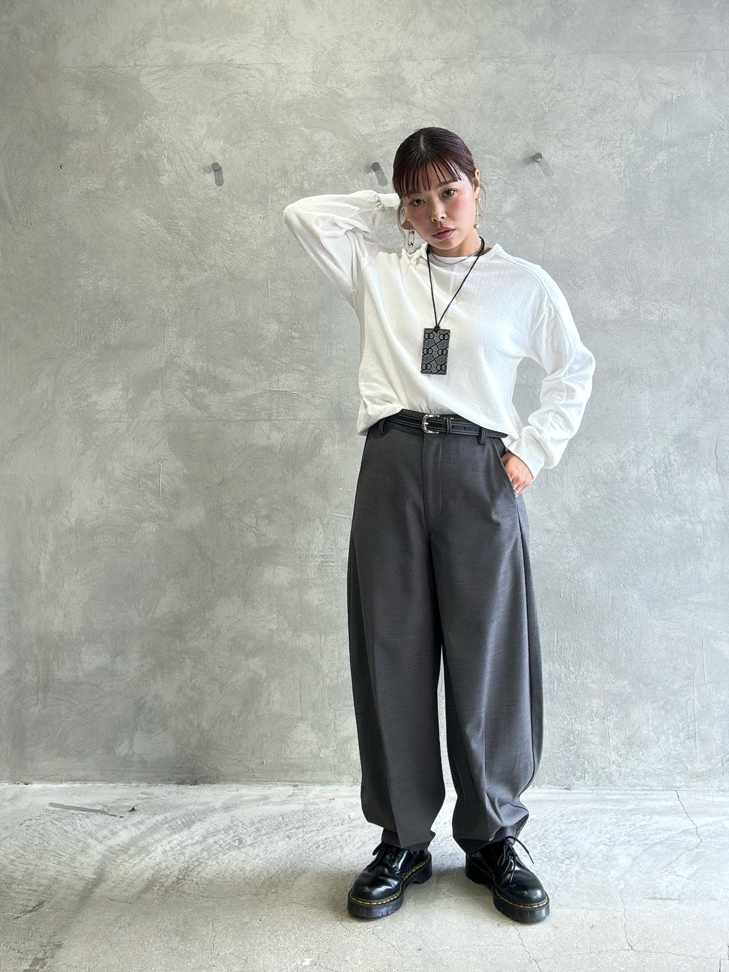 異素材ミックスカットソー／Dignite collier