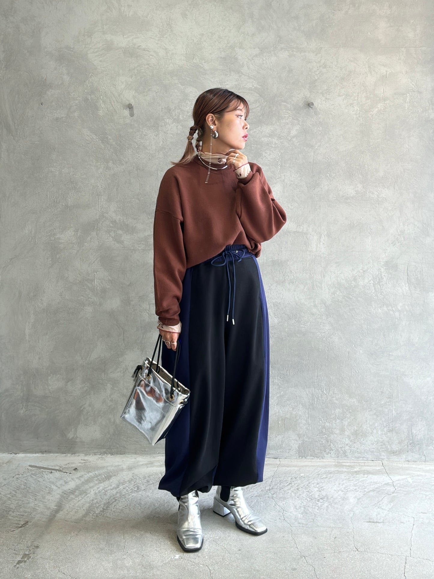 【再入荷】ポンチバイカラーパンツ／palm RICHE