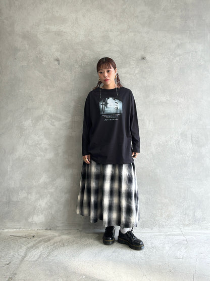 チェックタックスカート／Dignite collier