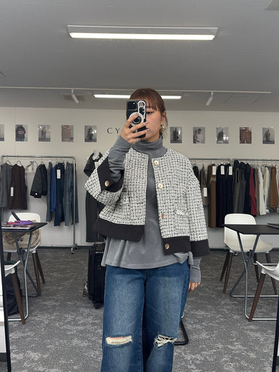 【予約⚡︎販売】アシメギャザーワームタートル／604506／CYAN tokyo／2026 AW#1