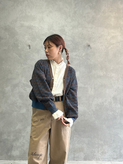 連続柄ニットカーディガン／LE MÉLANGE