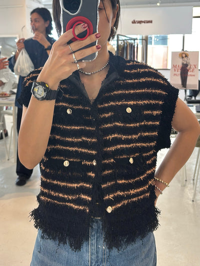 【予約⚡︎販売】ボーダーシャネルニットベスト／MG KN - 27021 - S／MARGAUX VINTAGE／2027 PRE SPRING COLLECTION