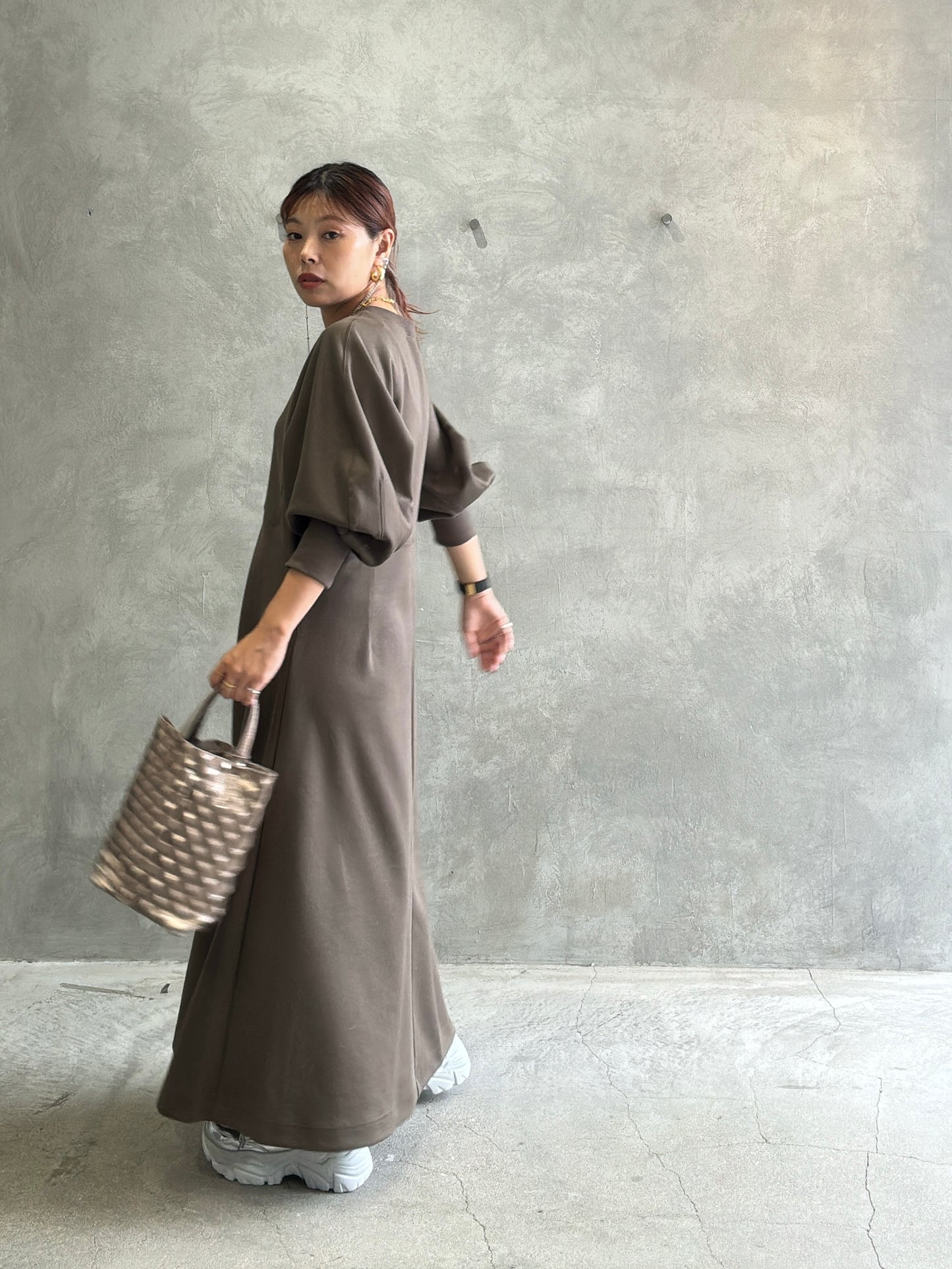 【再入荷】ドルマン切替ワンピース／Dignite collier