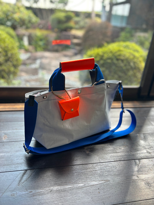 【予約販売】ブルー×チャコール（本体：ホワイト）／FACTORY OMOTO／BASIC TOTE