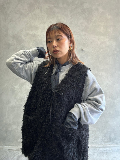 バックオーバーカーリーファーベスト／CYAN TOKYO