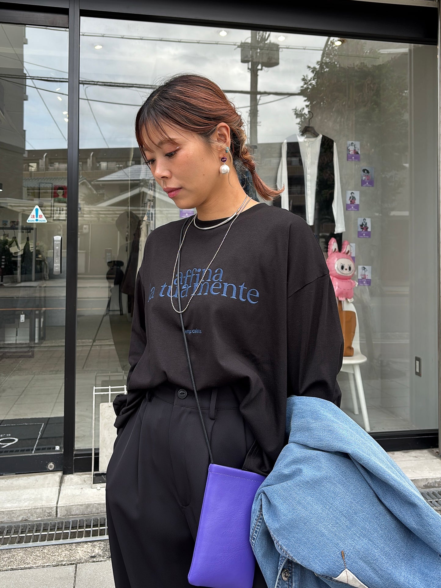 刺繍ロゴカットソー／Anna Kerry