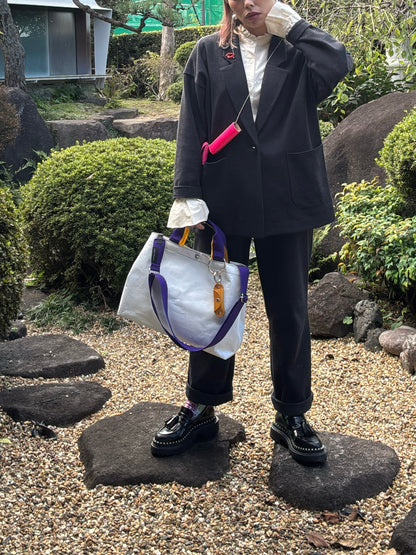 【予約販売】パープル×イエロー（本体：ホワイト）／FACTORY OMOTO／BASIC TOTE