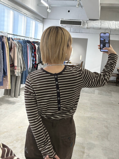 受付終了【予約⚡︎販売】2WAYコーデュロイボーダーヘンリーネックロンT／8651002／LE MÉLANGE／2026 AW #2