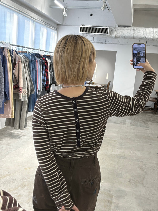 【予約⚡︎販売】2WAYコーデュロイボーダーヘンリーネックロンT／8651002／LE MÉLANGE／2026 AW #2