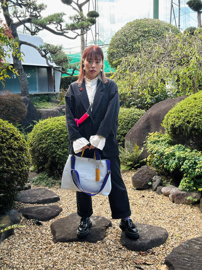 【予約販売】パープル×イエロー（本体：ホワイト）／FACTORY OMOTO／BASIC TOTE