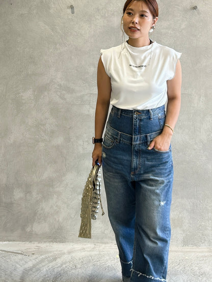 Wウエストデニムパンツ／VERSEAU