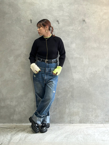 【再入荷】3カラー配色リブニット／LHELBIE