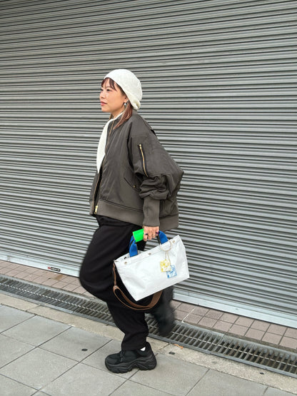 ナイロンツイルポンチョライクMA-1／trois