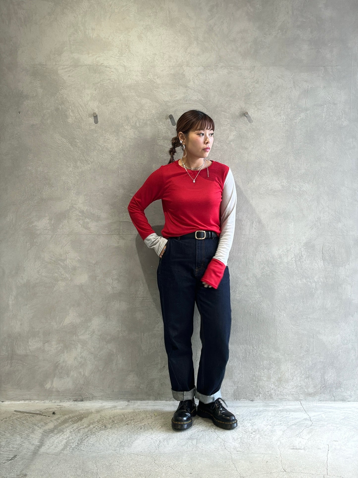 バイカラーインナーニット／LHELBIE