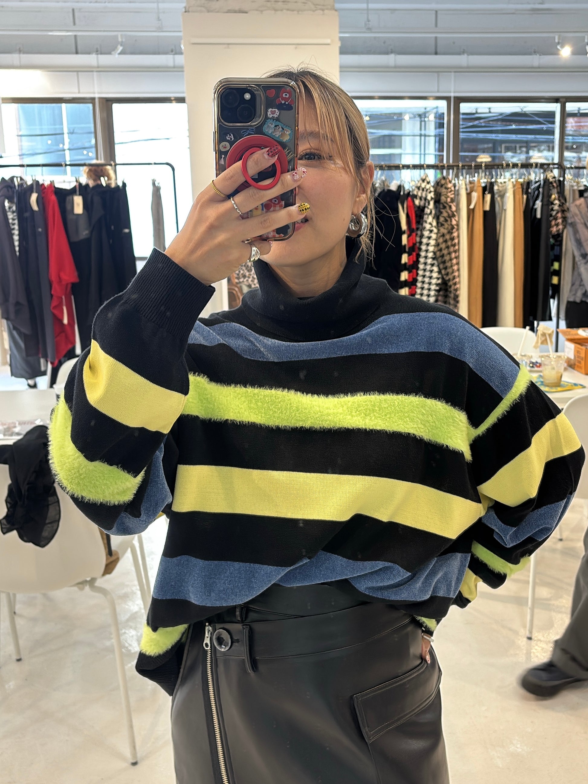 【予約⚡︎販売】異素材ボーダータートルニット／MG KN-26120-A／MARGAUX VINTAGE／2026 AW＃2