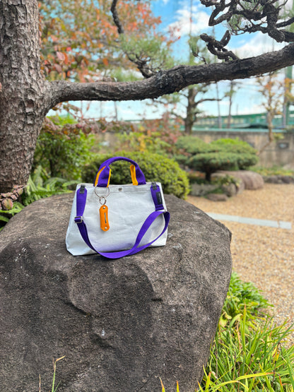 【予約販売】パープル×イエロー（本体：ホワイト）／FACTORY OMOTO／BASIC TOTE