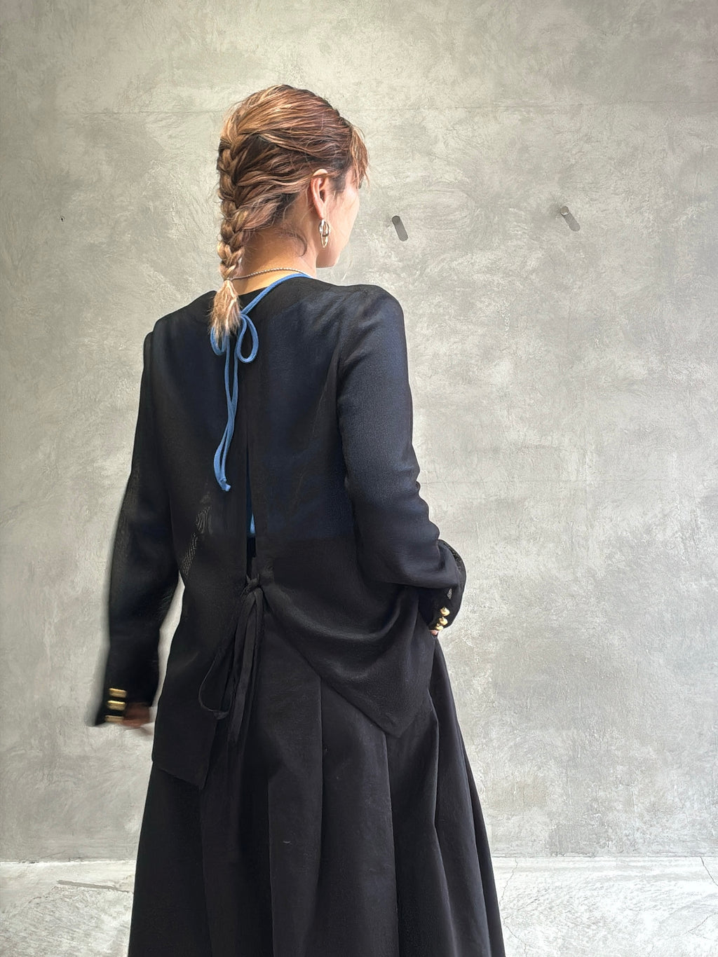 メッシュノーカラージャケット／Dignite collier