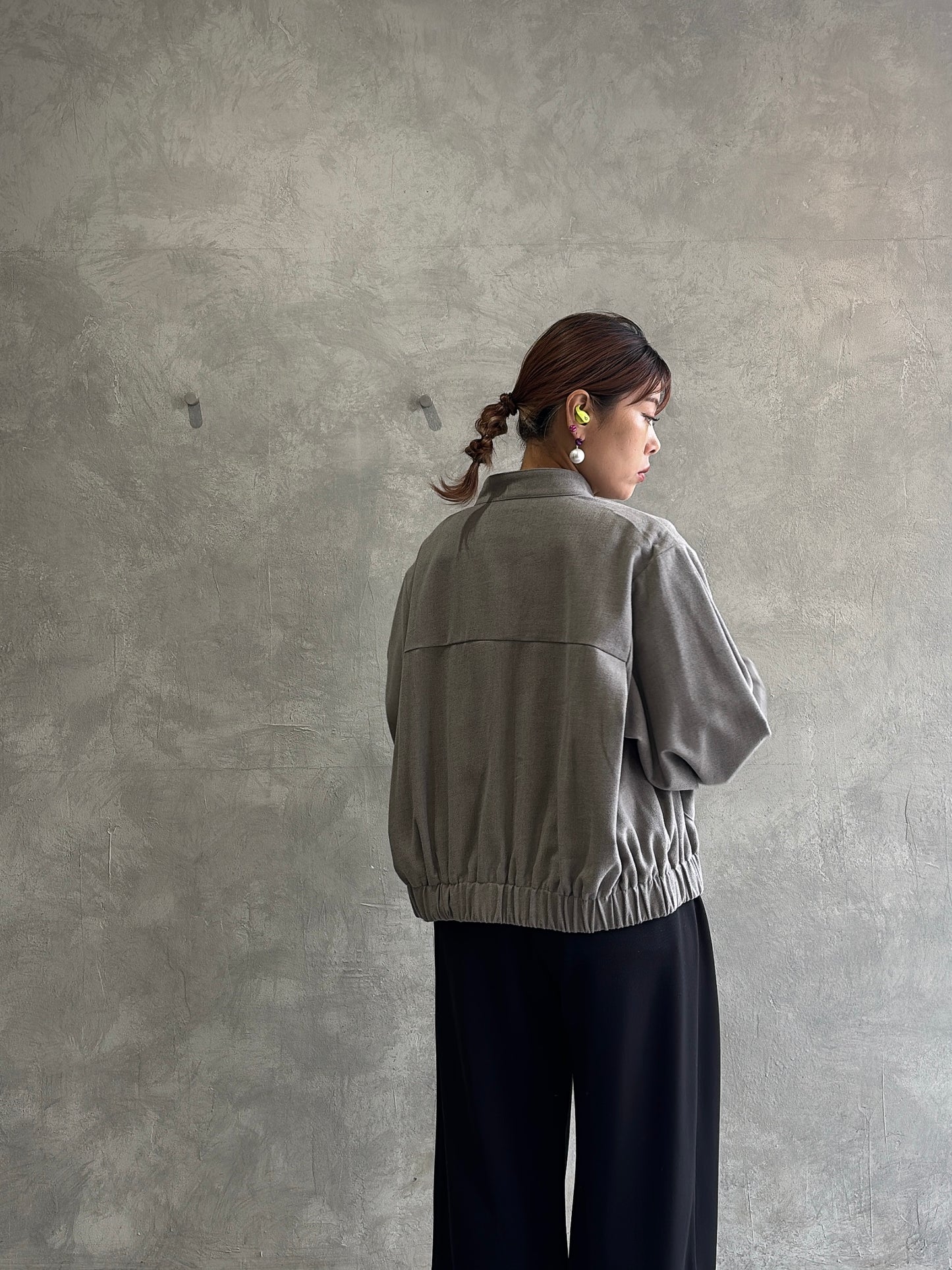 ワイドスリーブウーリーショートブルゾン／CYAN tokyo