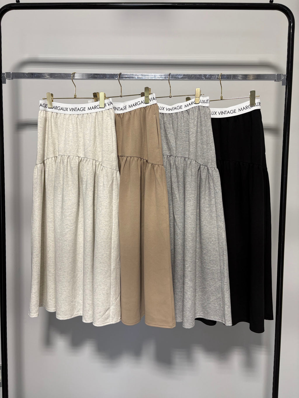 【予約⚡︎販売】ロゴウエストギャザースカート／MG SK-26142-A／MARGAUX VINTAGE／2026 AW＃2