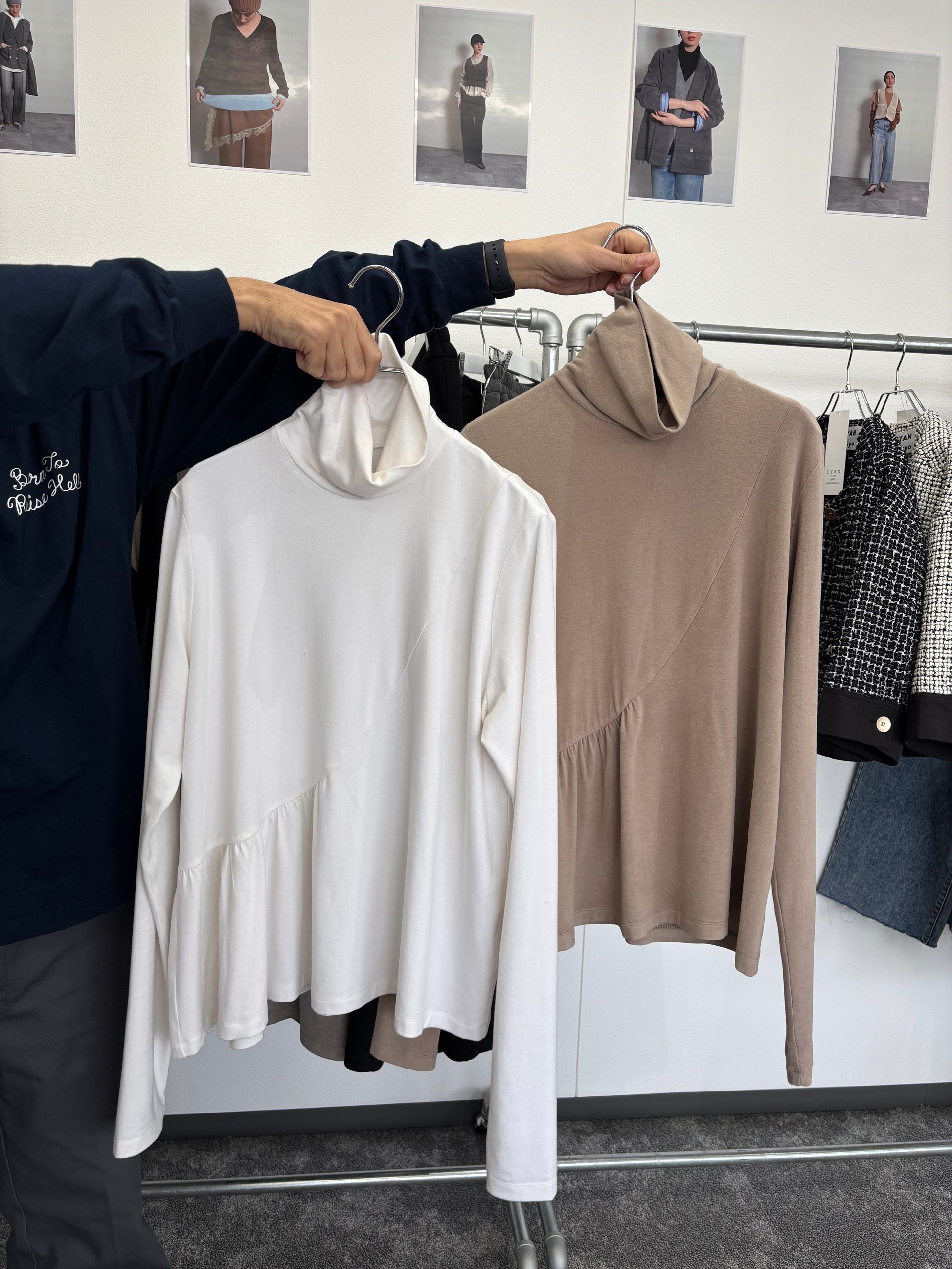 【予約⚡︎販売】アシメギャザーワームタートル／604506／CYAN tokyo／2026 AW#1