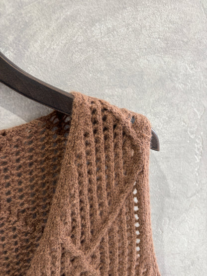 透かしアーガイルニットベスト／CYAN tokyo